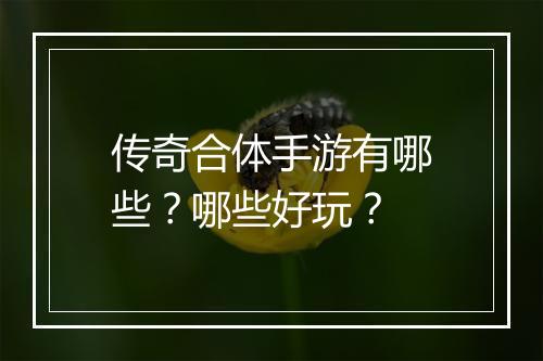 传奇合体手游有哪些？哪些好玩？