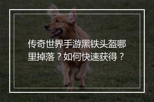 传奇世界手游黑铁头盔哪里掉落？如何快速获得？