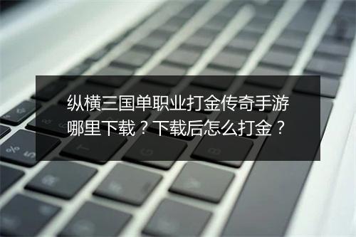 纵横三国单职业打金传奇手游哪里下载？下载后怎么打金？