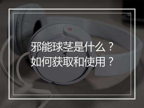 邪能球茎是什么？如何获取和使用？