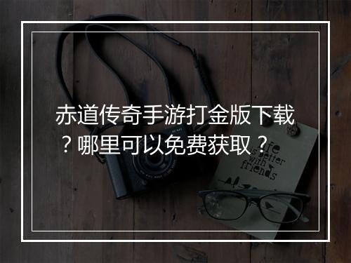 赤道传奇手游打金版下载？哪里可以免费获取？