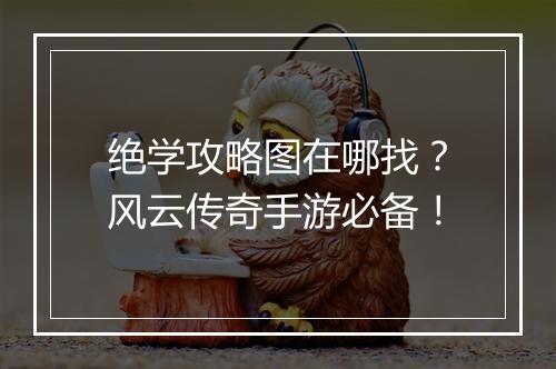 绝学攻略图在哪找？风云传奇手游必备！