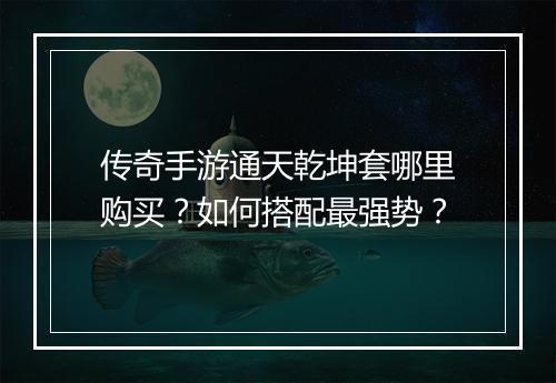 传奇手游通天乾坤套哪里购买？如何搭配最强势？