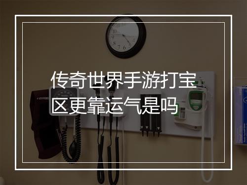 传奇世界手游打宝区更靠运气是吗