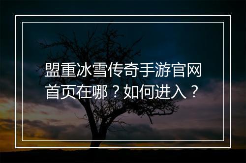 盟重冰雪传奇手游官网首页在哪？如何进入？
