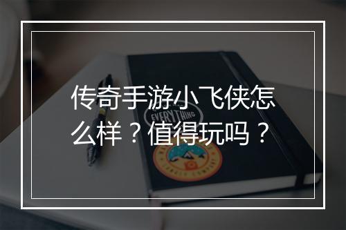 传奇手游小飞侠怎么样？值得玩吗？