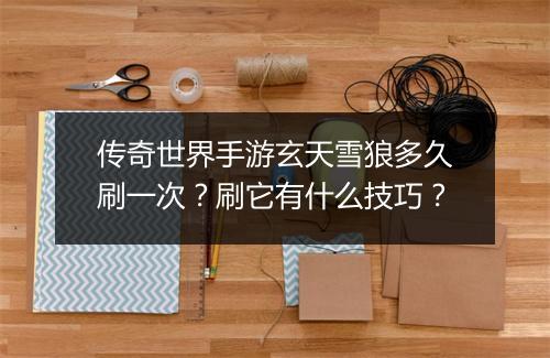 传奇世界手游玄天雪狼多久刷一次？刷它有什么技巧？