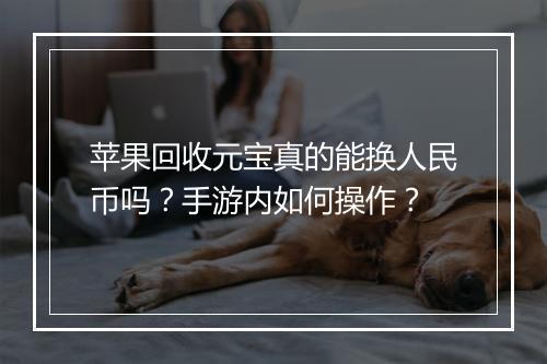 苹果回收元宝真的能换人民币吗？手游内如何操作？