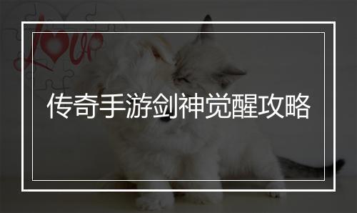 传奇手游剑神觉醒攻略