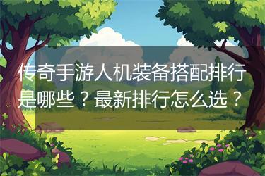 传奇手游人机装备搭配排行是哪些？最新排行怎么选？