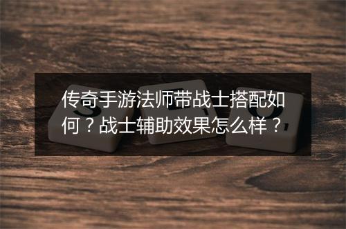 传奇手游法师带战士搭配如何？战士辅助效果怎么样？