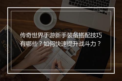 传奇世界手游新手装备搭配技巧有哪些？如何快速提升战斗力？