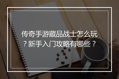 传奇手游藏品战士怎么玩？新手入门攻略有哪些？