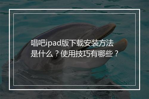 唱吧ipad版下载安装方法是什么？使用技巧有哪些？