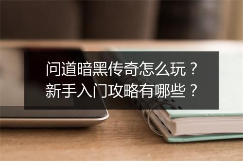 问道暗黑传奇怎么玩？新手入门攻略有哪些？