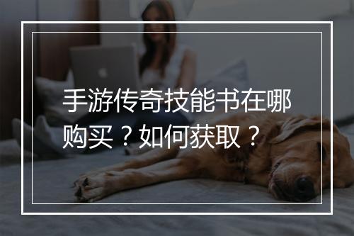 手游传奇技能书在哪购买？如何获取？
