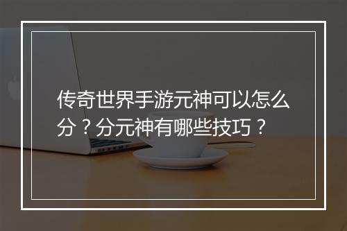 传奇世界手游元神可以怎么分?分元神有哪些技巧?