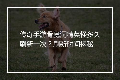 传奇手游骨魔洞精英怪多久刷新一次？刷新时间揭秘