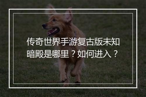 传奇世界手游复古版未知暗殿是哪里？如何进入？
