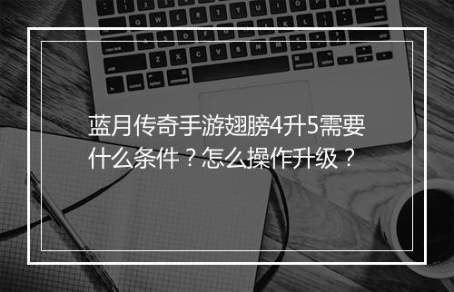 蓝月传奇手游翅膀4升5需要什么条件？怎么操作升级？