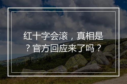 红十字会滚，真相是？官方回应来了吗？