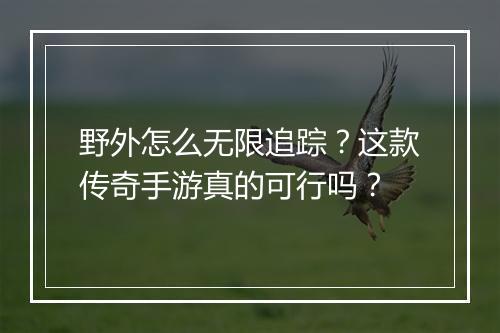 野外怎么无限追踪？这款传奇手游真的可行吗？
