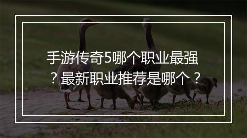 手游传奇5哪个职业最强？最新职业推荐是哪个？