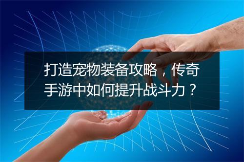 打造宠物装备攻略，传奇手游中如何提升战斗力？