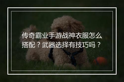 传奇霸业手游战神衣服怎么搭配？武器选择有技巧吗？