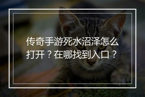 传奇手游死水沼泽怎么打开？在哪找到入口？