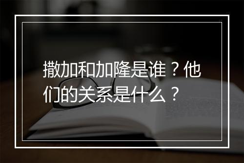 撒加和加隆是谁？他们的关系是什么？