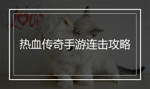 热血传奇手游连击攻略