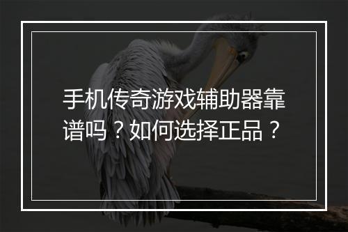 手机传奇游戏辅助器靠谱吗？如何选择正品？