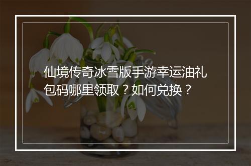 仙境传奇冰雪版手游幸运油礼包码哪里领取？如何兑换？