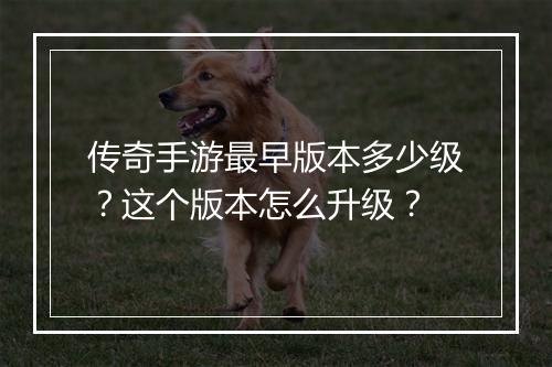传奇手游最早版本多少级？这个版本怎么升级？