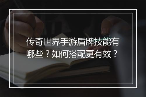 传奇世界手游盾牌技能有哪些？如何搭配更有效？