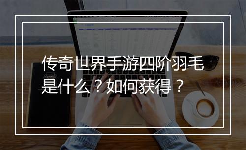 传奇世界手游四阶羽毛是什么？如何获得？