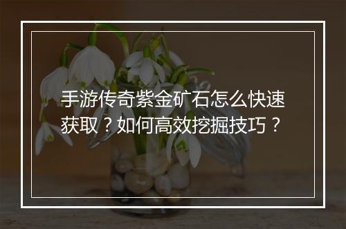 手游传奇紫金矿石怎么快速获取？如何高效挖掘技巧？