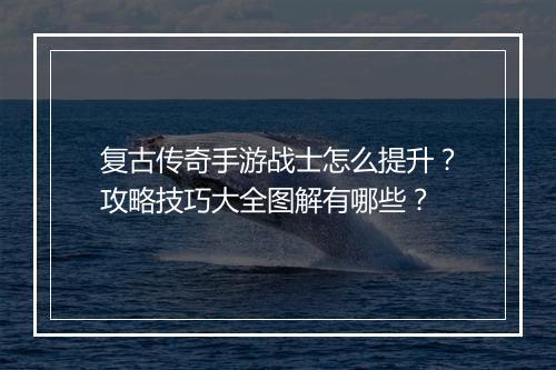 复古传奇手游战士怎么提升？攻略技巧大全图解有哪些？