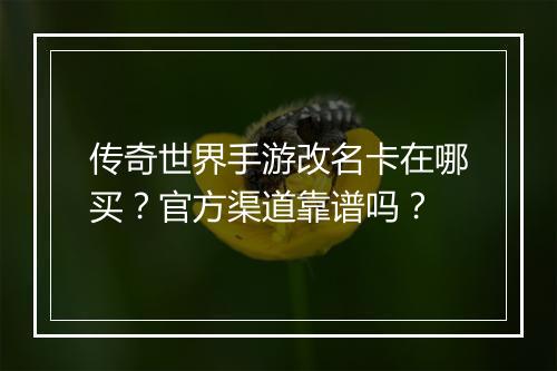 传奇世界手游改名卡在哪买？官方渠道靠谱吗？