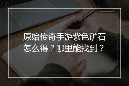 原始传奇手游紫色矿石怎么得？哪里能找到？