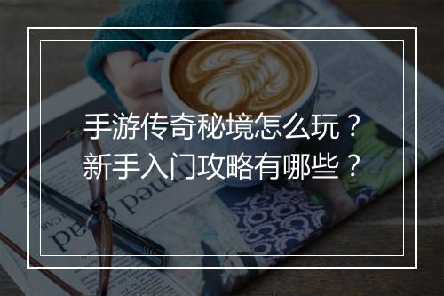 手游传奇秘境怎么玩？新手入门攻略有哪些？