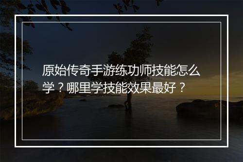 原始传奇手游练功师技能怎么学？哪里学技能效果最好？