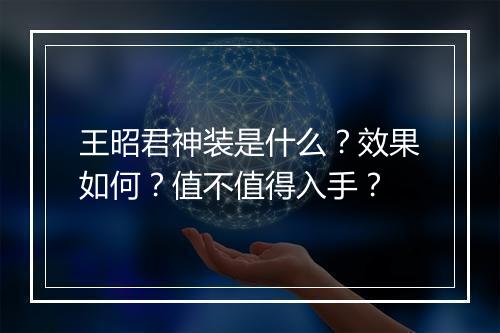 王昭君神装是什么？效果如何？值不值得入手？