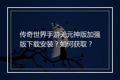 传奇世界手游无元神版加强版下载安装？如何获取？