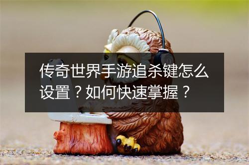 传奇世界手游追杀键怎么设置？如何快速掌握？