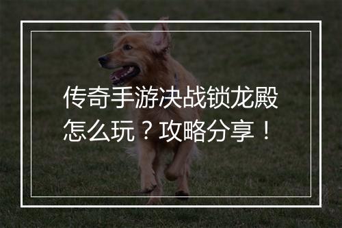 传奇手游决战锁龙殿怎么玩？攻略分享！
