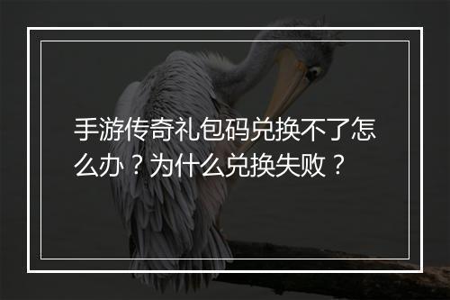 手游传奇礼包码兑换不了怎么办？为什么兑换失败？