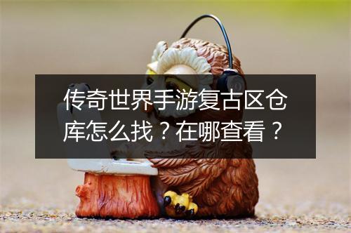 传奇世界手游复古区仓库怎么找？在哪查看？
