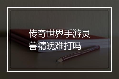 传奇世界手游灵兽精魄难打吗